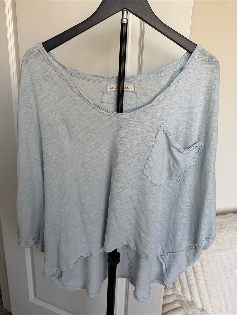 Free People Feelin It Pocket T-Shirt Light Blue Slouchy